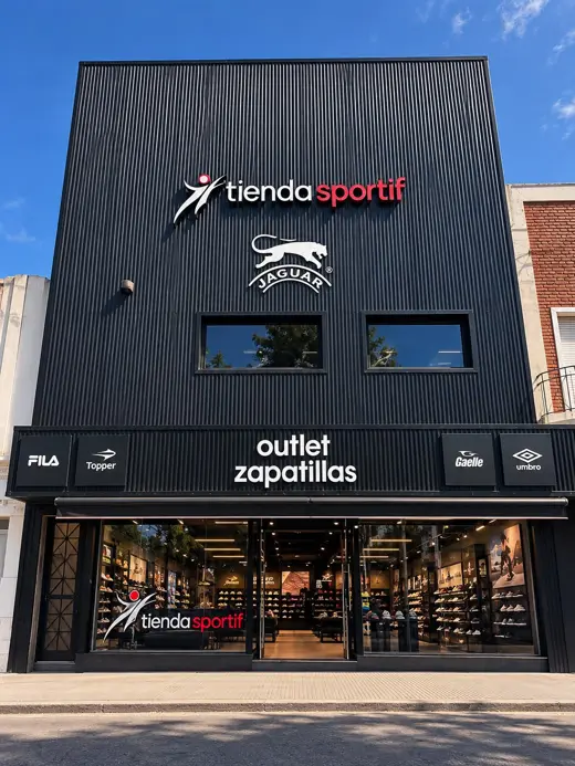 Tienda Sportif: Fachada y cartelería